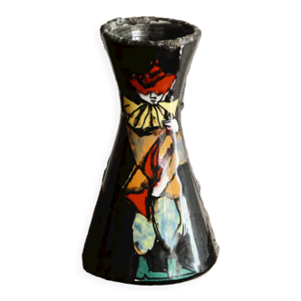 Vase diabolo Pierrot, céramique de San Marino