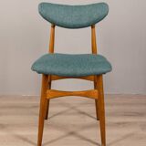Pair of 60s vintage chairs in green fabric Italian design