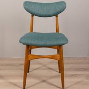 Pair of 60s vintage chairs in green fabric Italian design