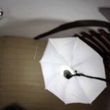 Mushroom lamp in chromed metal