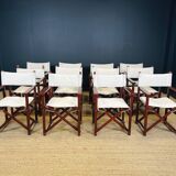 Lot de 12 fauteuils de réalisateur terrasse pliants Deauville Vlaemynck France