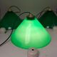 Lot de 3 opalines vertes anciennes