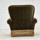 1970s, Danish lounge chair, high, furniture velour, ash wood legs.