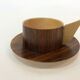 Vintage wooden cups and saucers in teak