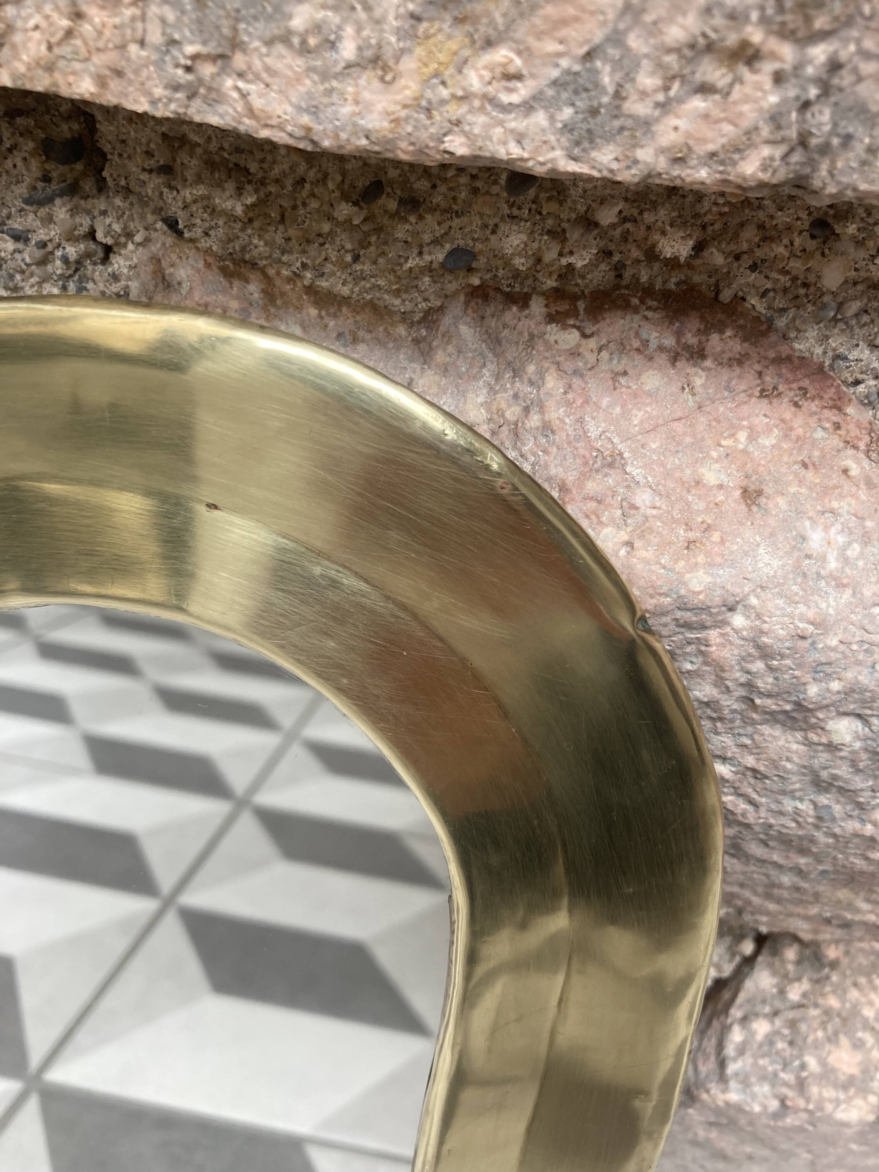 Brass contour mirror 32 x 17cm
