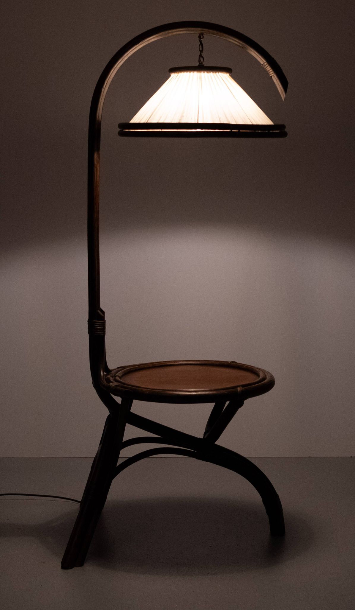 Fantastic Rattan Floor lamp and table 1970s