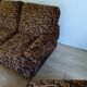 Ensemble vintage canapé convertible lit et 2 fauteuils - velours motif design année 70