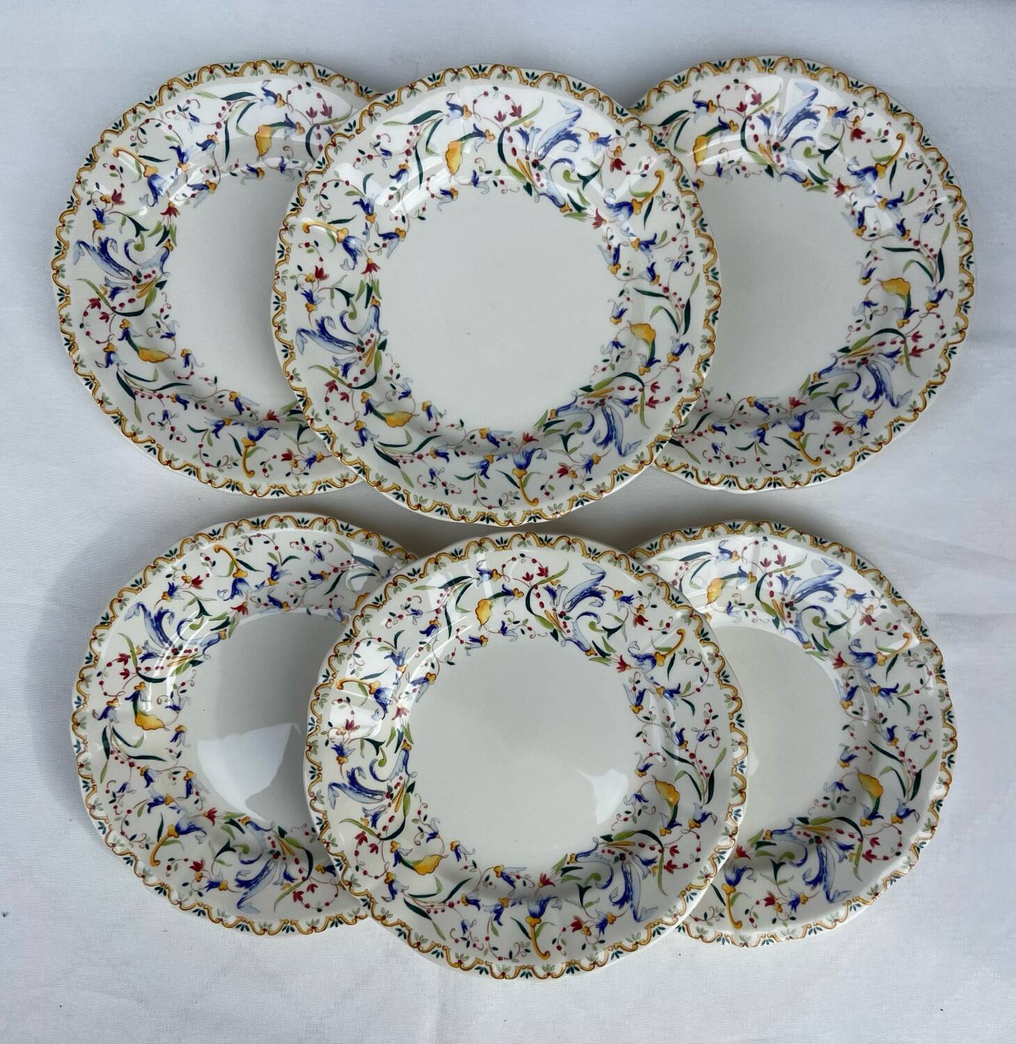 6 Gien plates, Toscana model, diameter 16.2