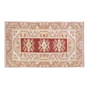 1970s Turkish Oushak Handmade Wool Cotton Red Area Rug 115x192