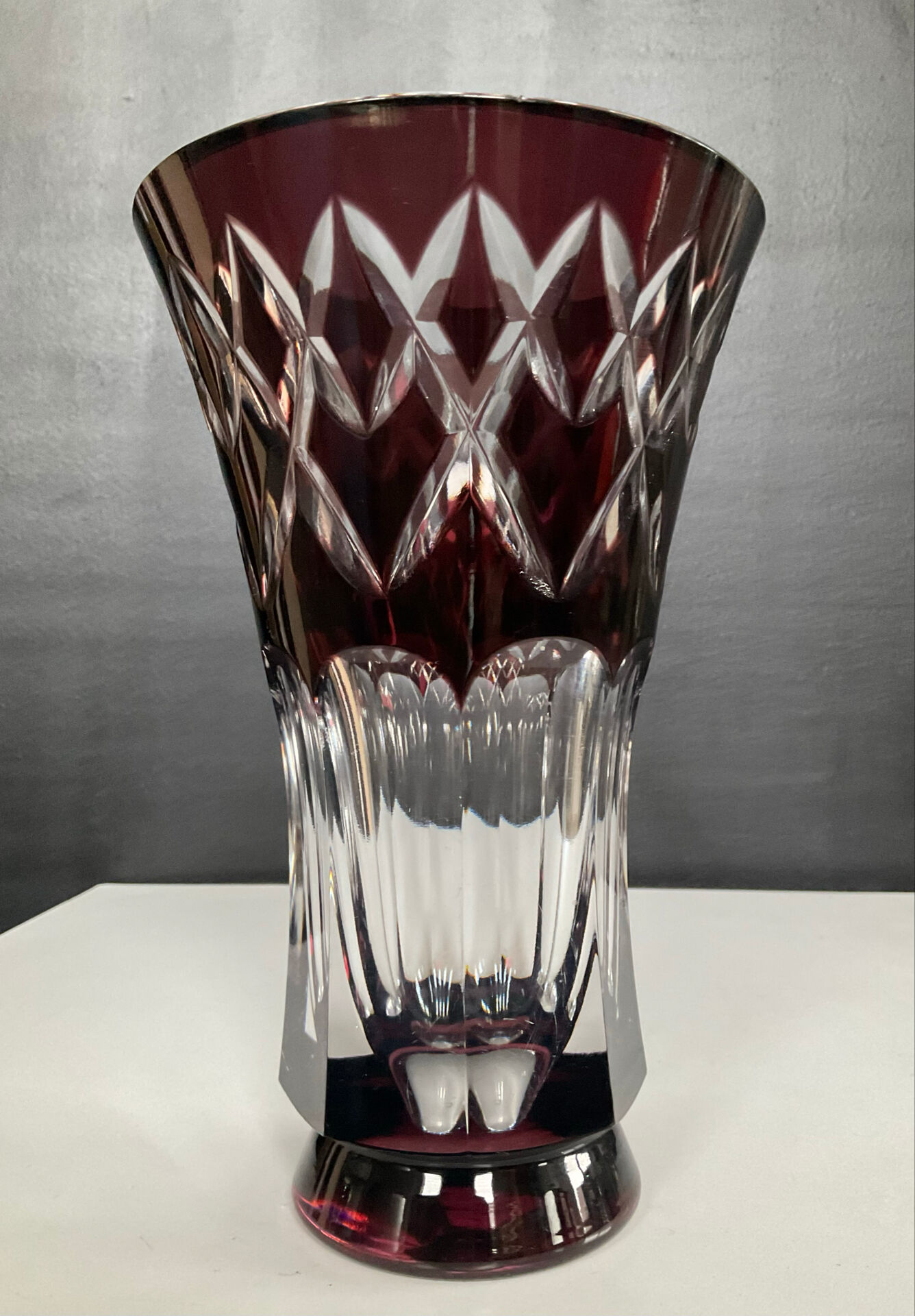 Vintage crystal vase from Val St Lambert