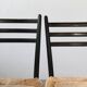 Ensemble vintage de 8 chaises de salle à manger en papercord noir italien, siège tissé, années 1950.