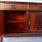 Buffet bar in solid walnut and marble