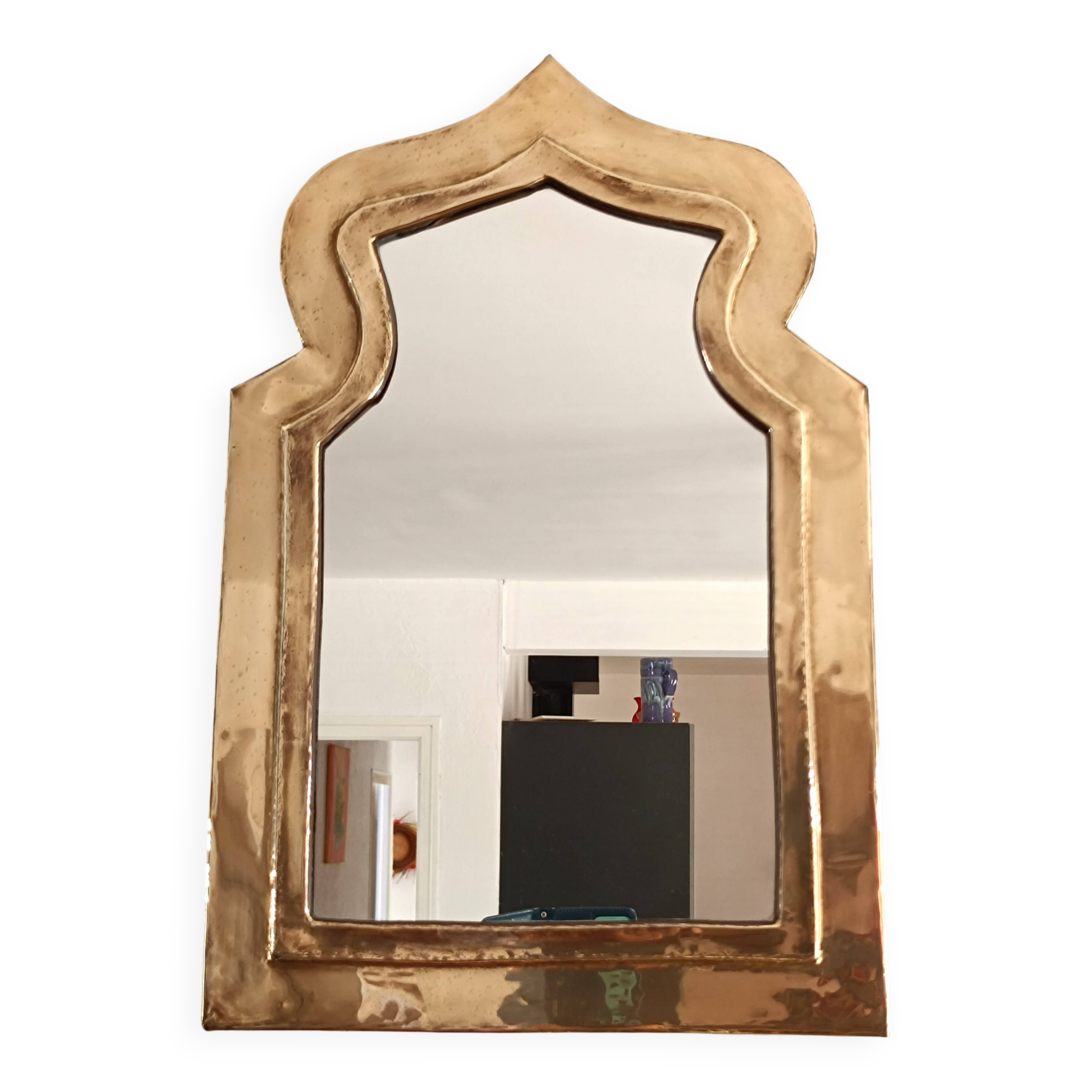 Moroccan brass mirror