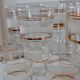 Set of 15 water glasses / granite cups with vintage border 50s