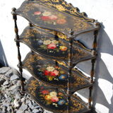 Wall shelf Napoleon III in blackened wood decorated with flowers.