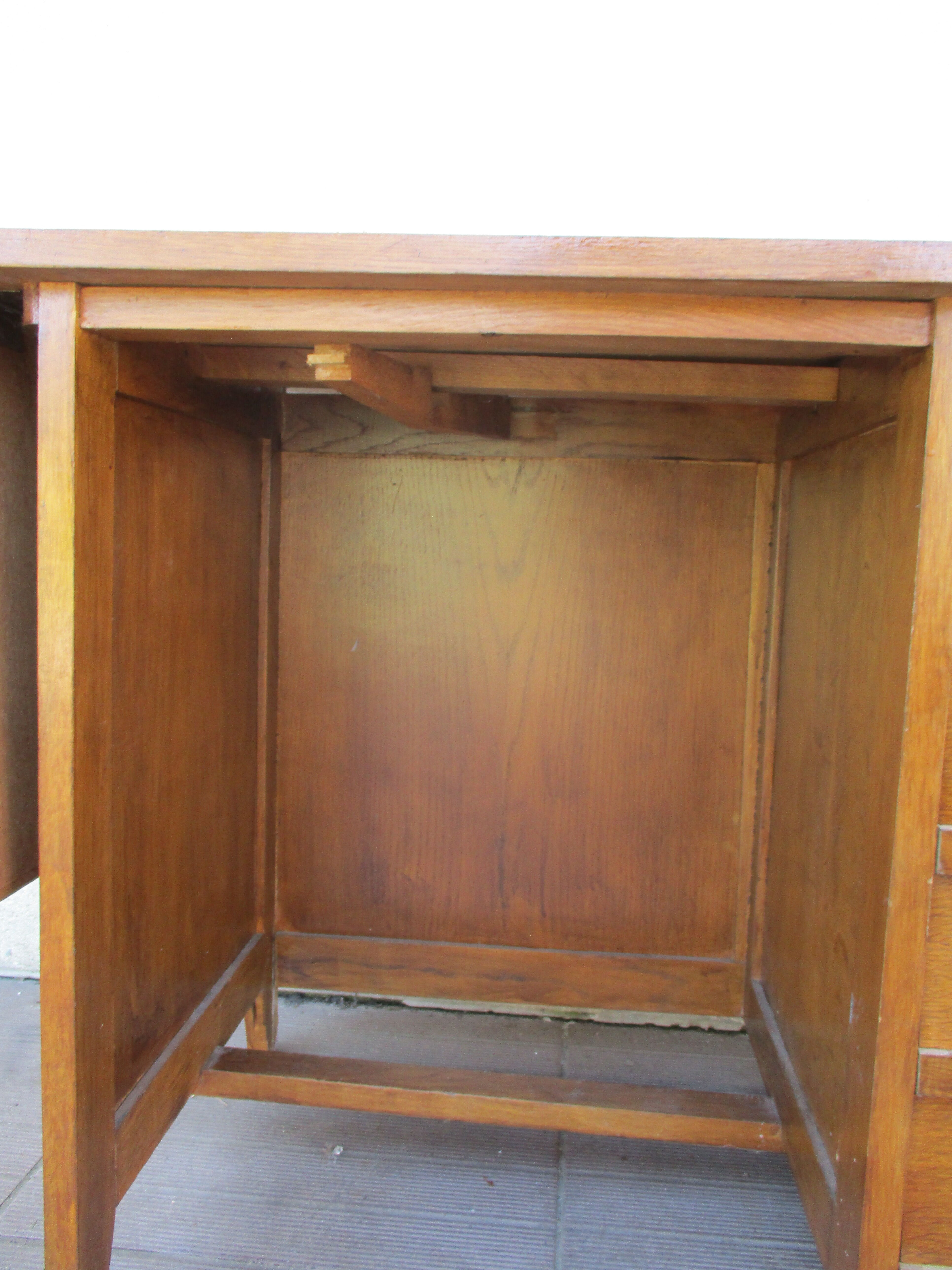 Desk oak vintage style english drawer and extension