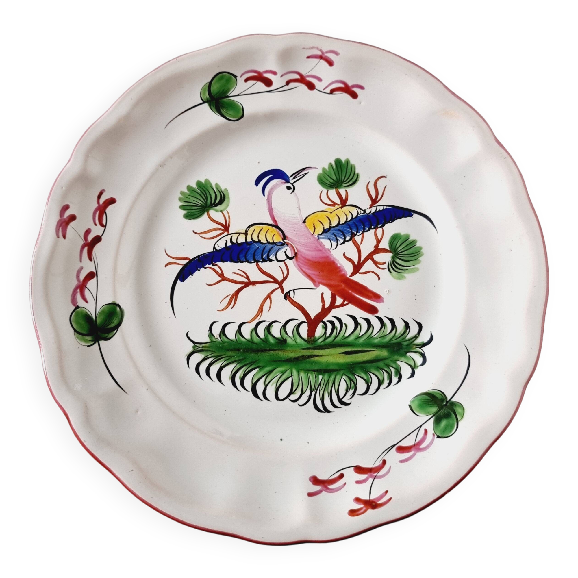 Assiette antique réalisée et peinte à la main du 18ème siècle