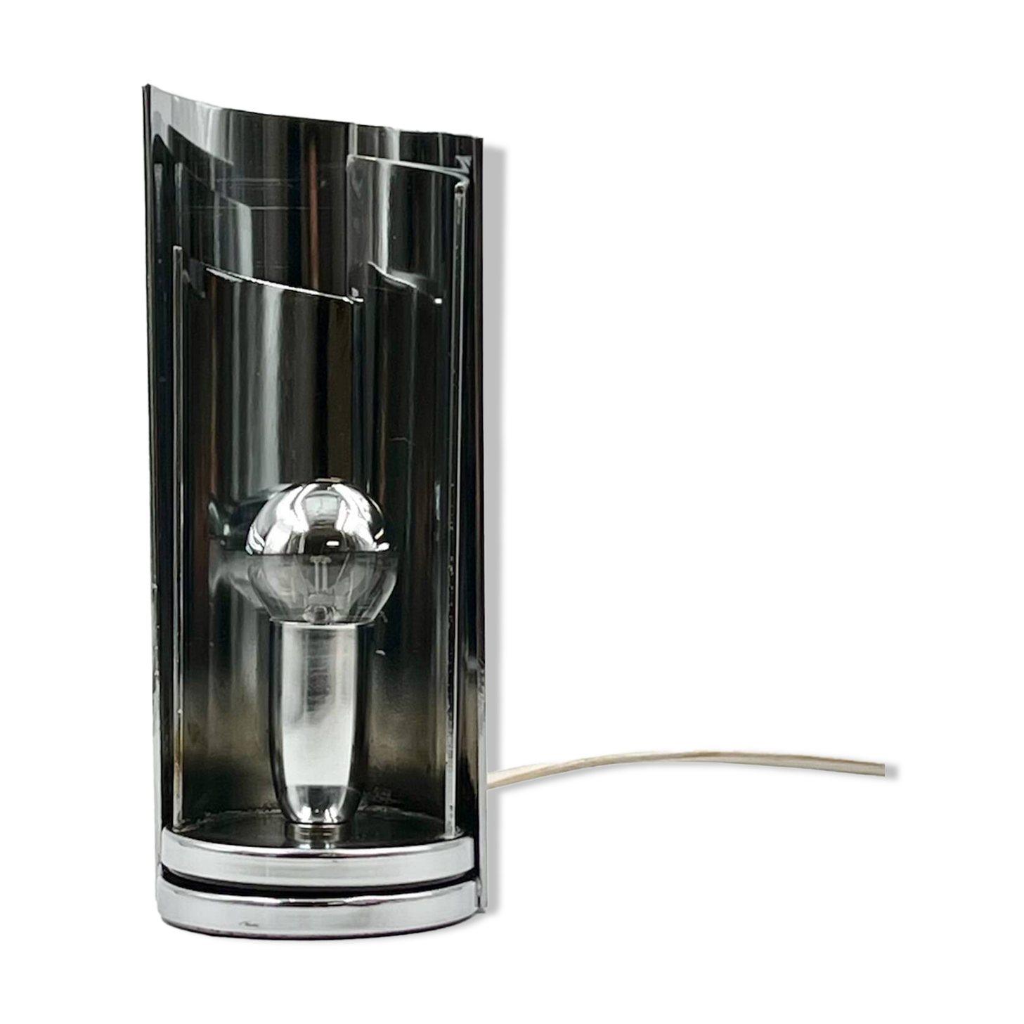 Space Age Chrome Metal Table Lamp Selenova TA447, Italy 1970s