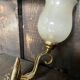 Paire d’appliques laiton et verre vintage