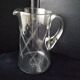 Water carafe, blown glass jug, engraved cross-hatched decoration