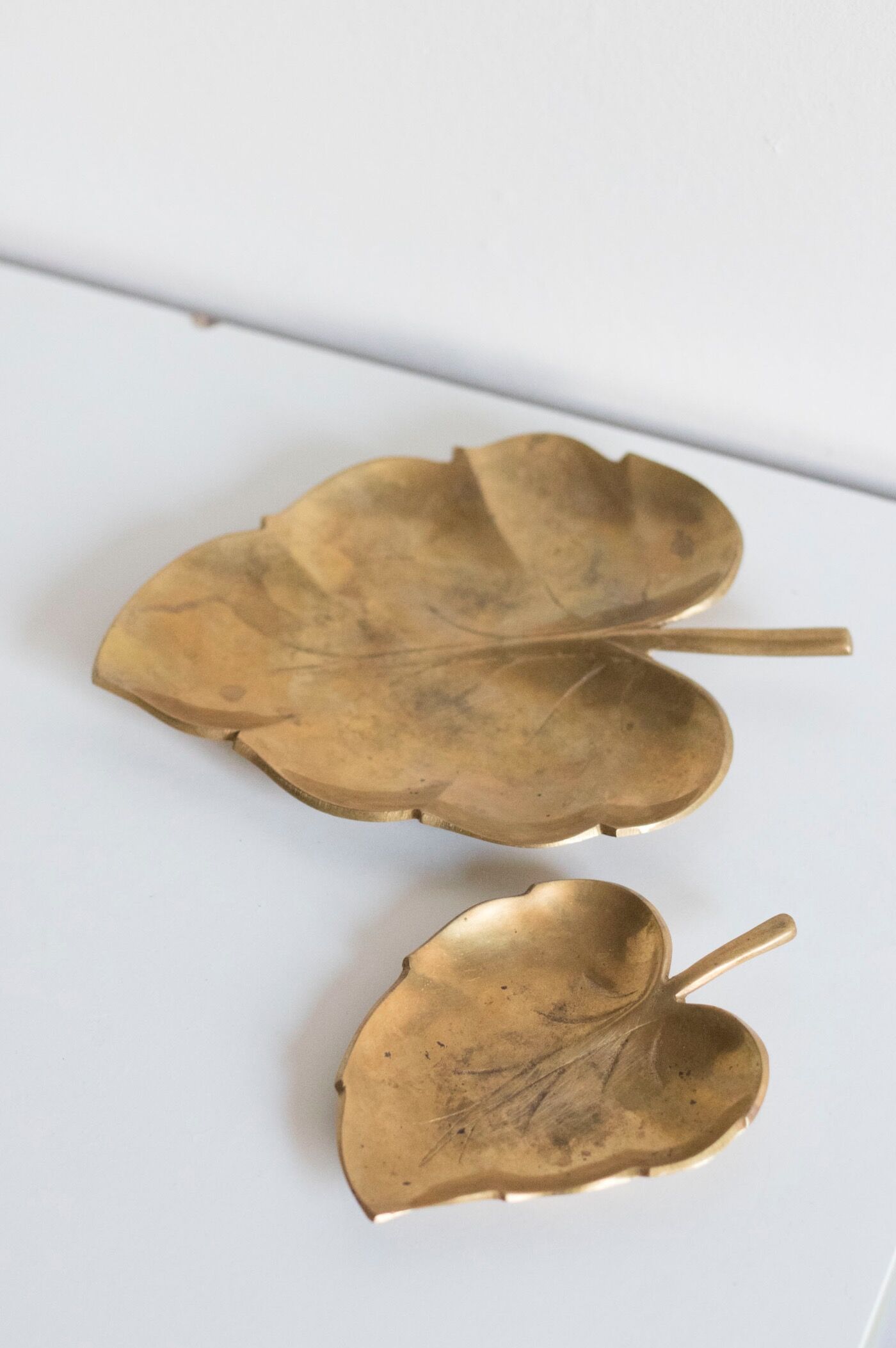 Empty old brass leaf bags