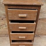 Old bedside table with 4 drawers in Burmese teak