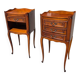Pair of Louis XV style bedside tables in cherry wood.