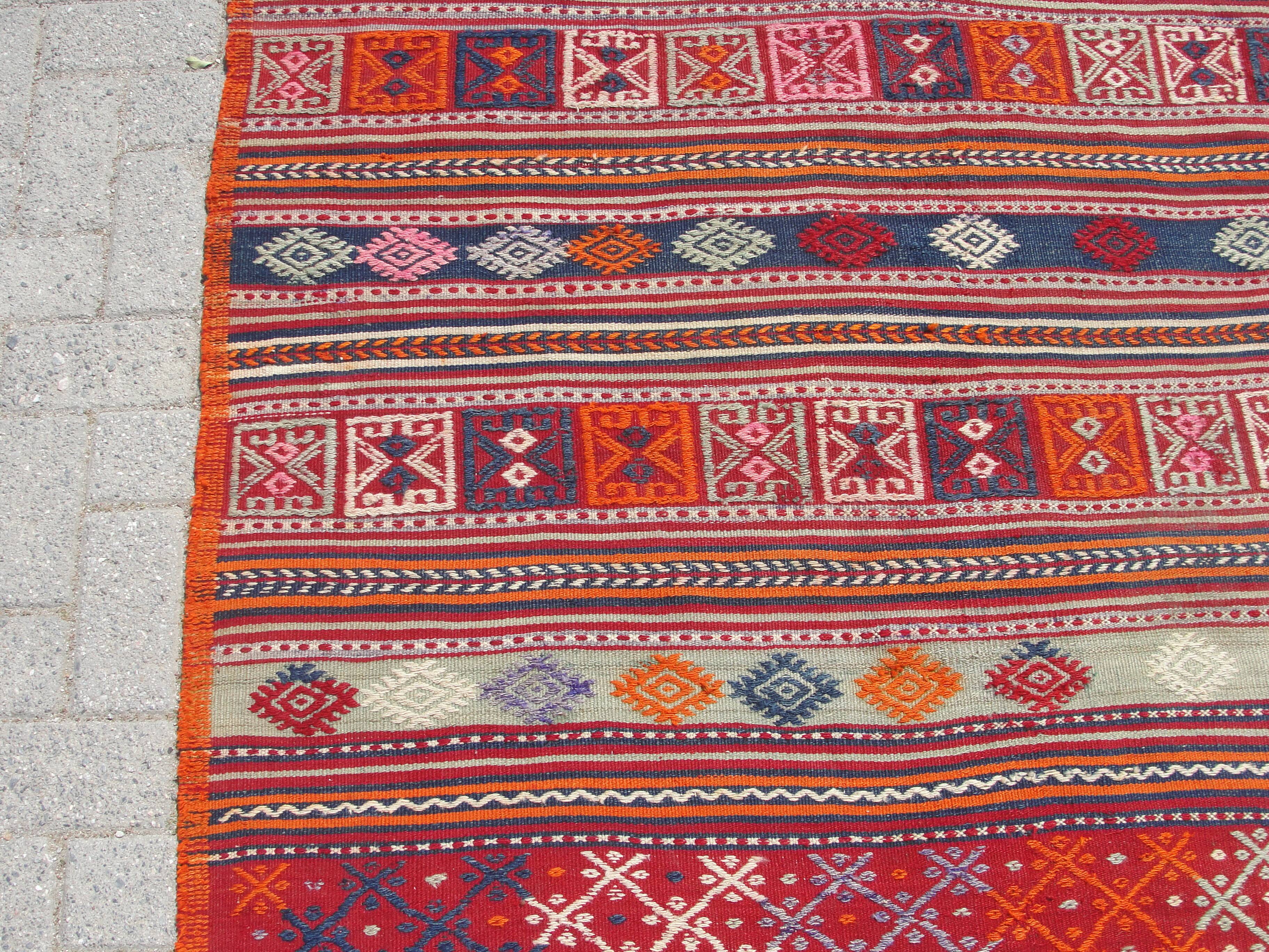 Turkish Kilim rug, vintage area rugs