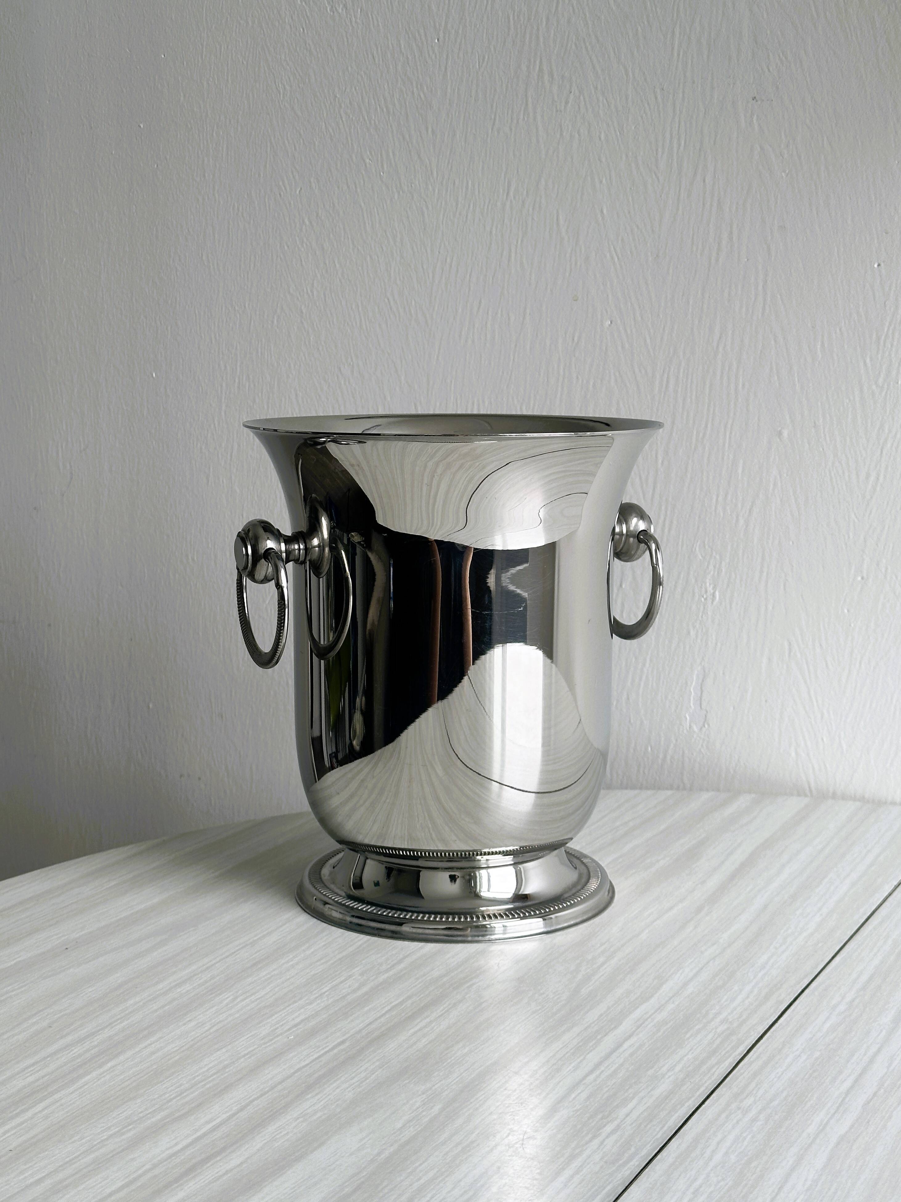 Silver metal champagne bucket