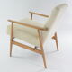 Fauteuil fox velours côtèle crème