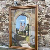 XXXL painting Alsatian landscape MURBACH Abbey By Théo Claus