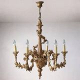 Giltwood five-arm chandelier, Central Europe, early 20th century