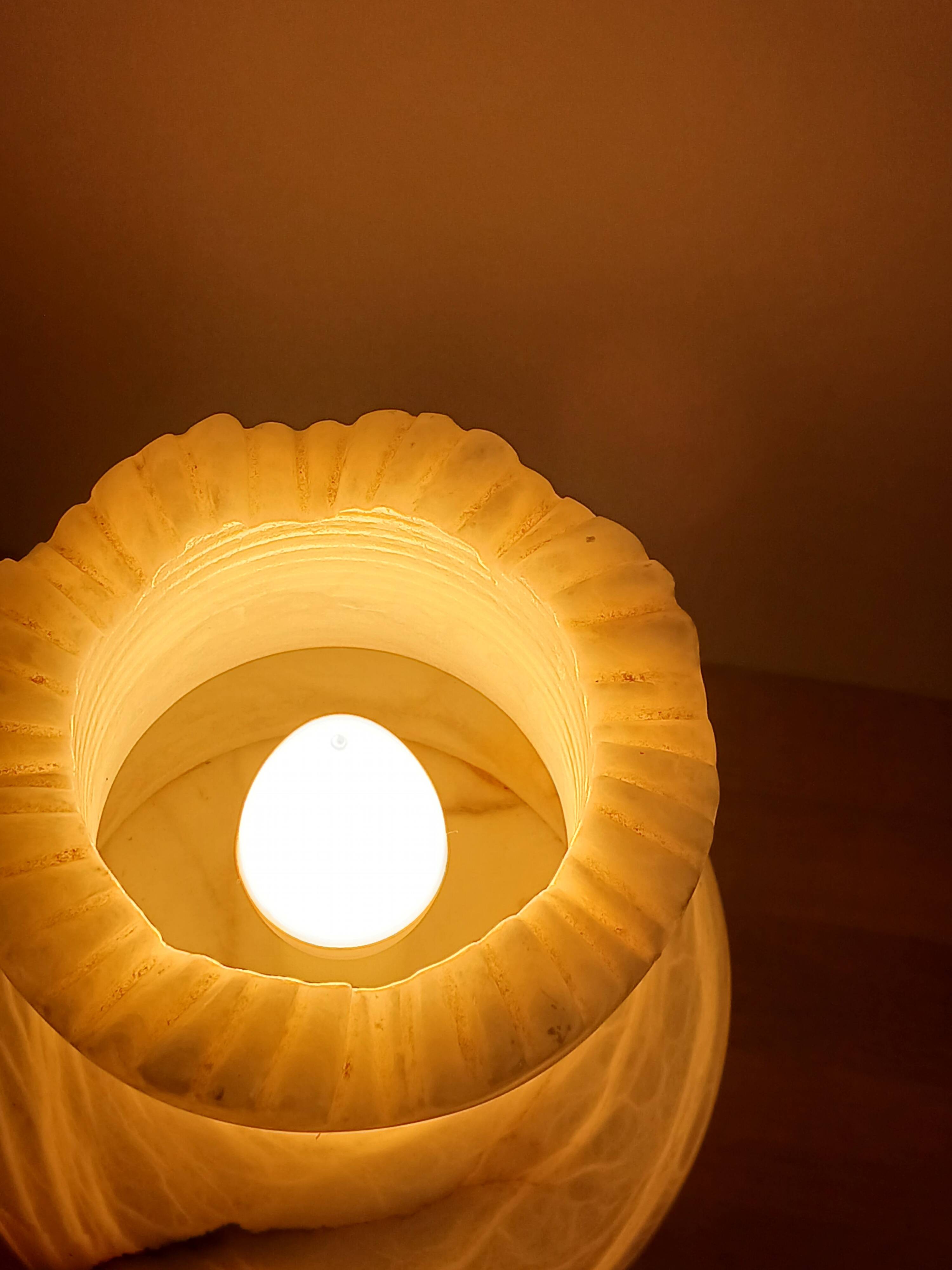 vintage alabaster marble lamp from the 50s-60s