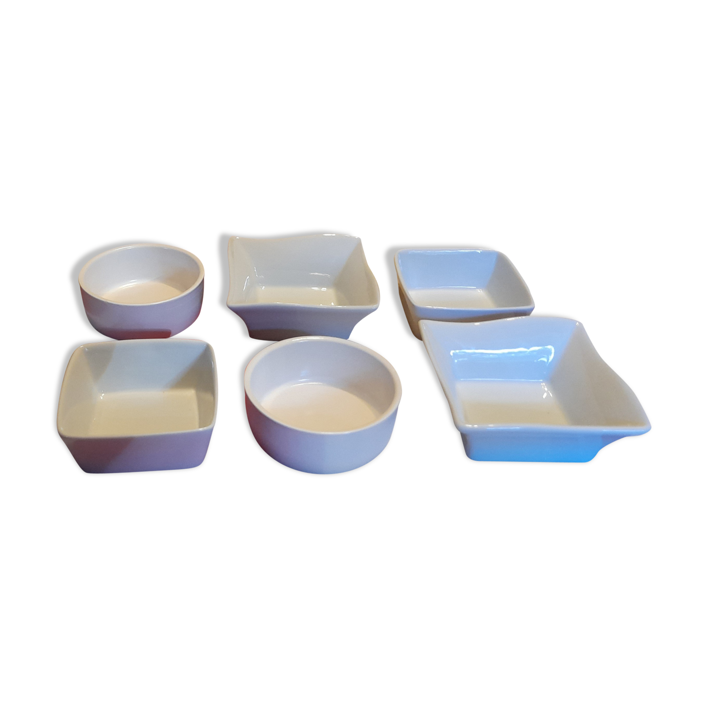 Set of various ceramic ramekins