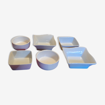 Set of various ceramic ramekins