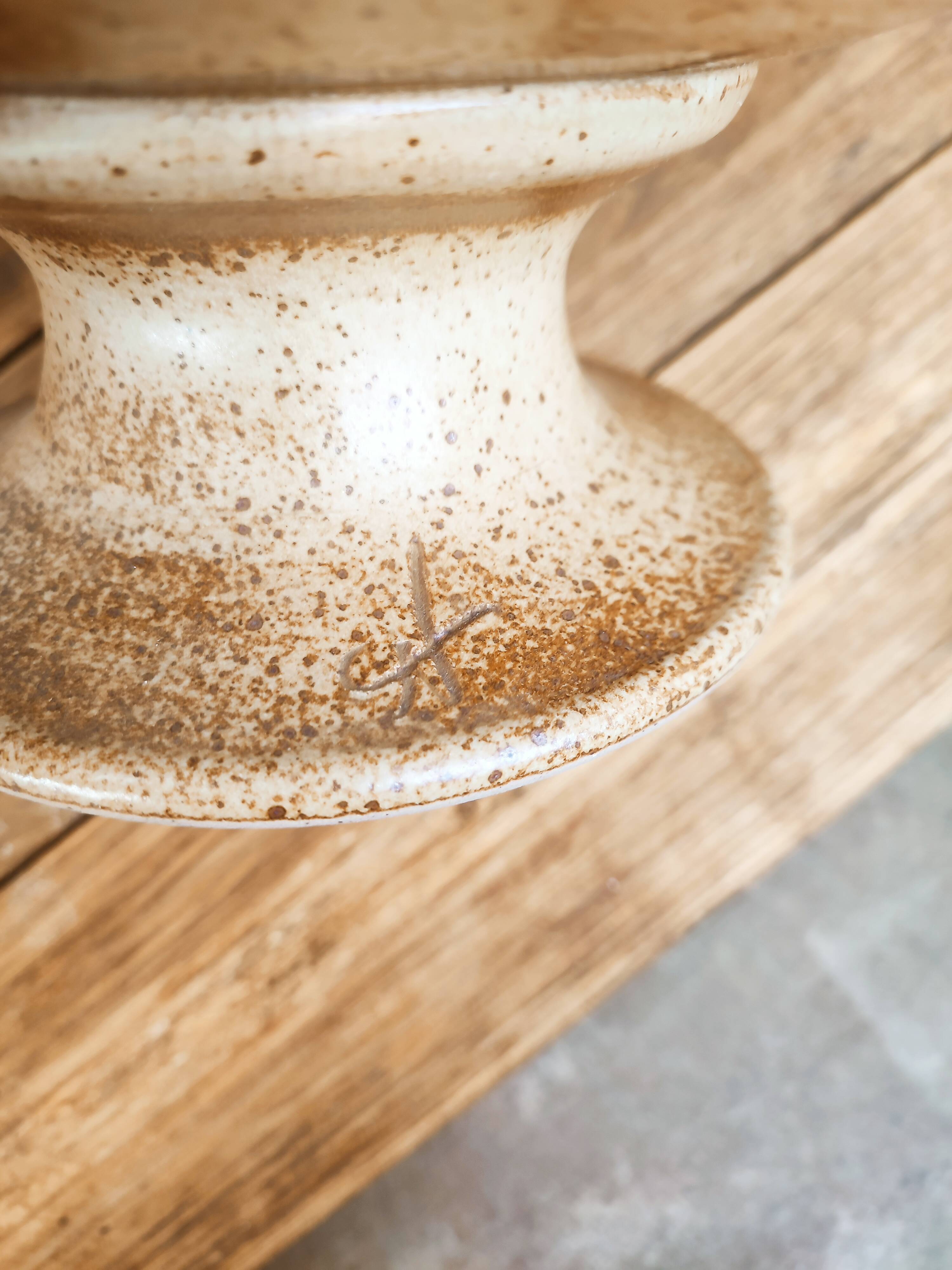 Sandstone cup by Puisaye Nathalie and Christophe Hurtault