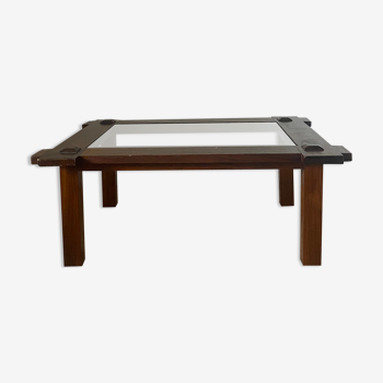 Square teak table