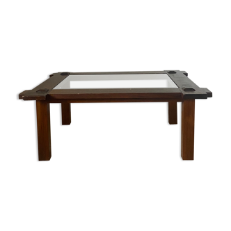 Square teak table