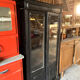 Old black wood showcase