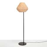 Louis Poulsen floor lamp with wicker shade by Per Iversen, 1960's