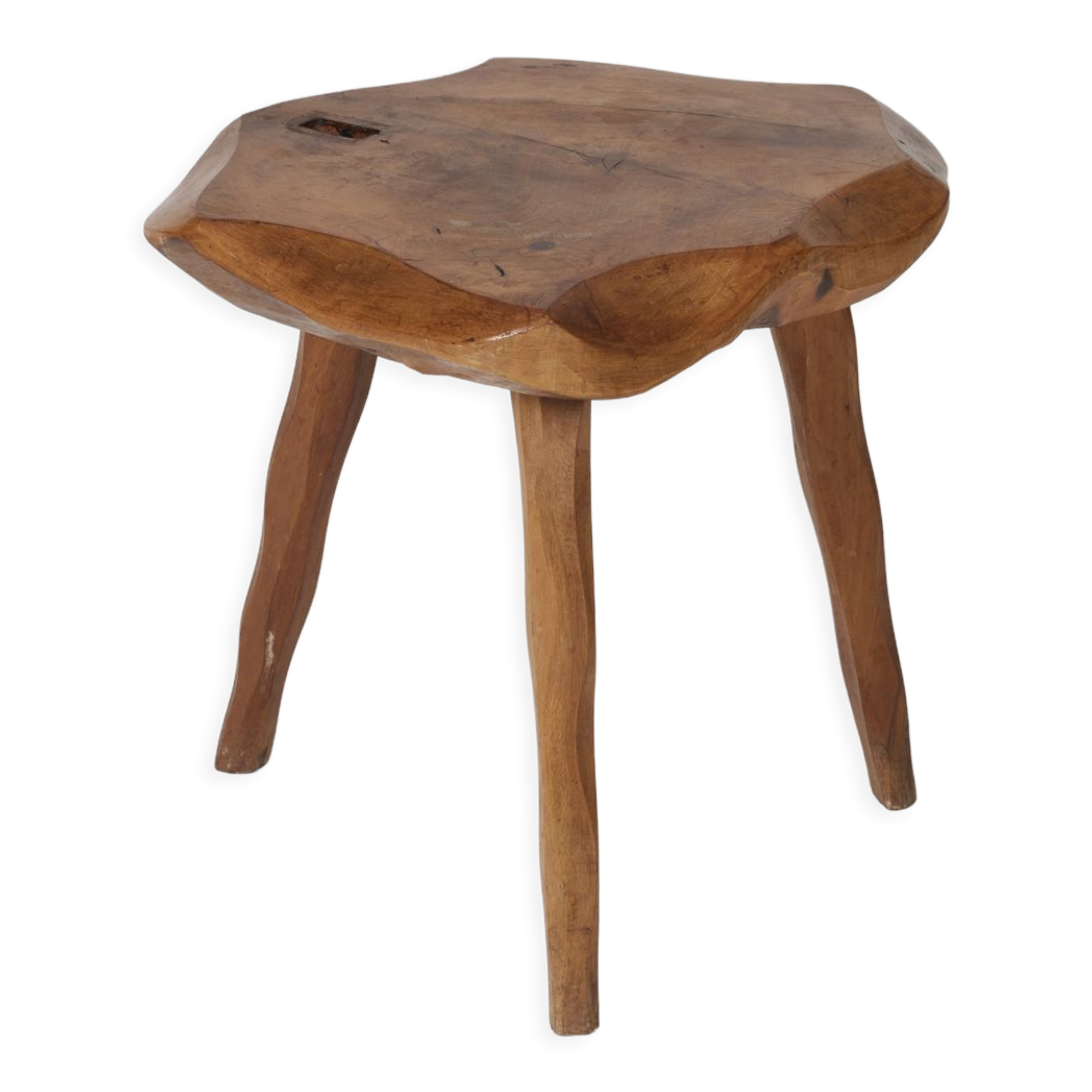 Paire de tabourets tripode brutaliste 1950s