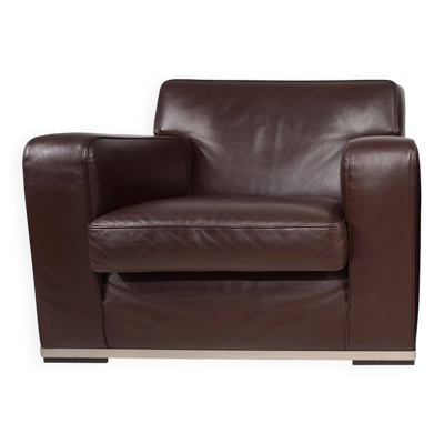 Fauteuil en cuir Apta Imprimatur de B&B Italia Maxalto par Antonio Citterio
