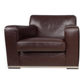 Fauteuil en cuir Apta Imprimatur de B&B Italia Maxalto par Antonio Citterio