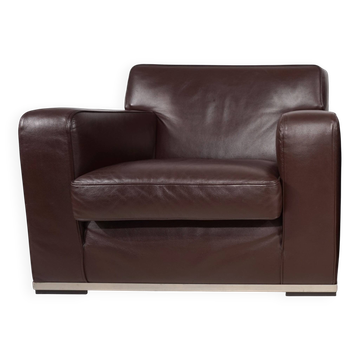 Fauteuil en cuir Apta Imprimatur de B&B Italia Maxalto par Antonio Citterio
