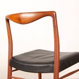 2 chaises Danoises en Teck et Skaï par Lyngfeldt Larsen 1960.