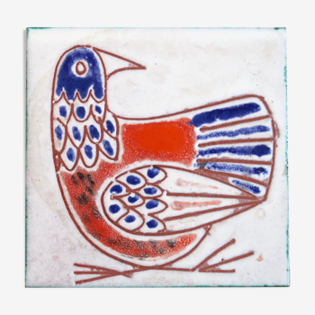 Carreau mural en céramique: oiseau, années 60