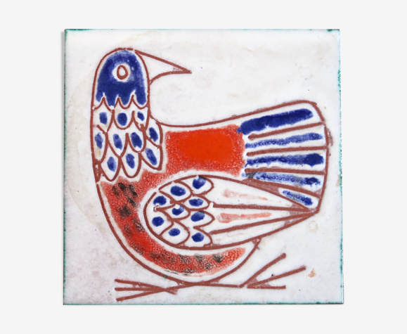 Carreau mural en céramique: oiseau, années 60