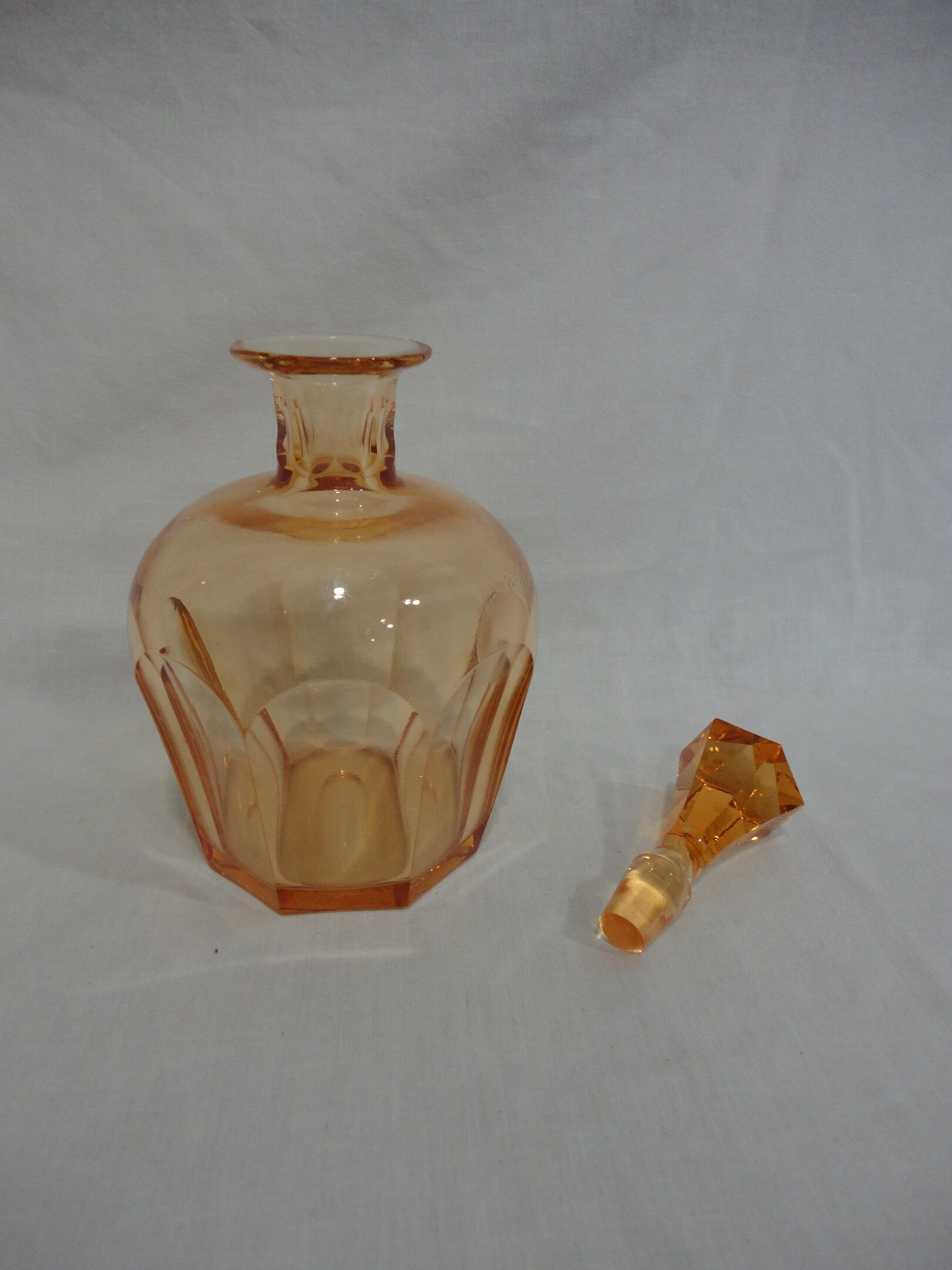 Orange glass carafe