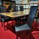 Maurice Villency GC Colombo Italia black lacquer high-gloss dining set