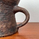 Carafe Vase de Pottery de Studio Allemand Brutaliste Mid-Century Modern par Gerhard Liebenthron, 1974